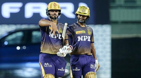 கொல்கத்தா வெற்றிக்கு காரணமாக இருந்த நிதிஷ் ராணா, திரிபாதி கூட்டணி |படம் உதவி ட்விட்டர்