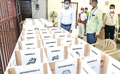 திருப்பூர் மாவட்டத்தில் பலத்த பாதுகாப்பு ஏற்பாடுகளுடன்  -  8 சட்டப்பேரவைத் தொகுதிகளுக்கு இன்று வாக்கு எண்ணிக்கை :