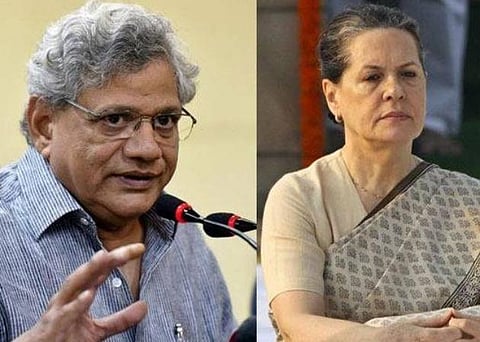 மார்க்சிஸ்ட் கம்யூனிஸ்ட கட்சியின் பொதுச்செயலாளர் சீதாராம் யெச்சூரி, காங்கிரஸ் தலைவர் சோனியா காந்தி | கோப்புப்படம்