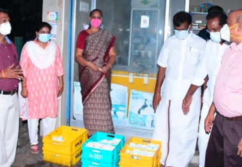 அமைச்சர் நாசர் ஆய்வு.