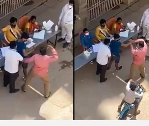 இளைஞர்களைத் தாக்கிய மாநகராட்சி ஊழியர்கள் | படம் உதவி ட்விட்டர்