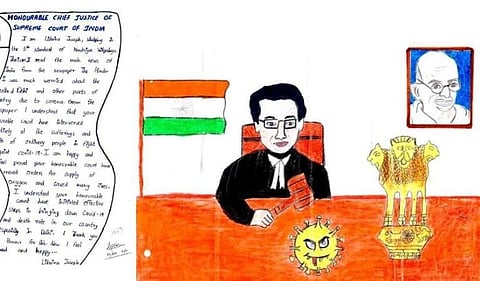 கரோனா தடுப்பில் உச்ச நீதிமன்ற பணி; பாராட்டி கடிதம் எழுதிய சிறுமி: பரிசு அனுப்பிய தலைமை நீதிபதி