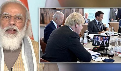 ஒரு பூமி, ஒரே மாதிரியான சுகாதார அணுகுமுறை: ஜி7 மாநாட்டில் பிரதமர் மோடி பேச்சு