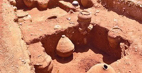 தூத்துக்குடி மாவட்டம் சிவகளையில் நடைபெறும் அகழாய்வுப் பணியின்போது ஒரே குழிக்குள் இருந்த 16 முதுமக்கள் தாழிகள் கண்டெடுக்கப்பட்டன.