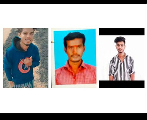 விபத்தில் உயிரிழந்த தமிழ்ச்செல்வன், கோபி கண்ணன், சந்தோஷ்குமார்.