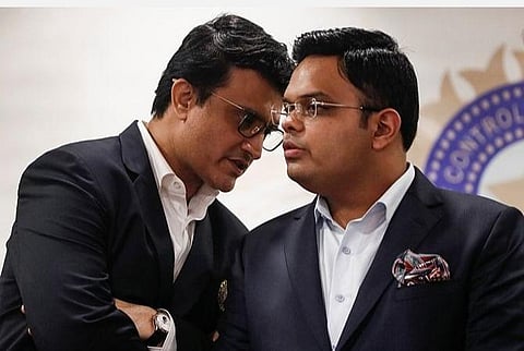 பிசிசிஐ தலைவர கங்குலியுடன், செயலாளர் ஜெய் ஷா | கோப்புப் படம்.