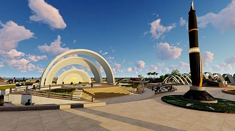 கருணாநிதி நினைவிடத்தின் மாதிரி வரைபடம்.