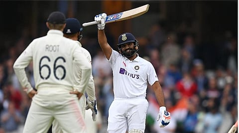 ஓவல் டெஸ்டில் சதம் அடித்த மகிழ்ச்சியில் ரோஹித் சர்மா | படம் உதவி ட்விட்டர்