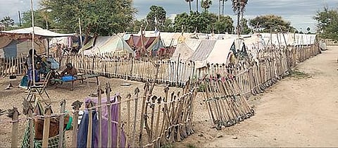 ஏரியூர் அருகே எம்.வலையாபட்டி அம்மன் நகரில் அடிப்படை வசதிகளின்றி வசிக்கும் சர்க்கஸ் தொழிலாளர்கள்.