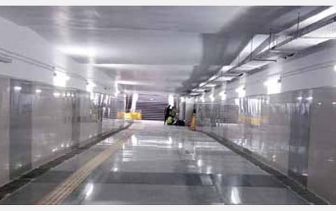 சென்னை சென்ட்ரல்-ராஜீவ்காந்தி அரசு பொது மருத்துவமனை இடையே அமைக்கப்பட்டுள்ள புதிய சுரங்கப் பாதை.