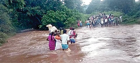 காவிரி நீர்ப்பிடிப்புப் பகுதிகளில் பெய்த கனமழையால், ஒகேனக்கல்லுக்கு நீர்வரத்து நேற்று மாலை 25 ஆயிரம் கனஅடியாக உயர்ந்து, செம்மண் நிறத்தில் அருவிகளில் ஆர்ப்பரித்து தண்ணீர் கொட்டுகிறது.
