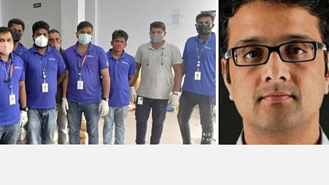 சால்வ் நிறுவன ஊழியர்கள், தலைமைச் செயல் அதிகாரி அமித் பன்சால்.