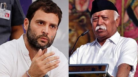 காங்கிரஸ் எம்.பி. ராகுல் காந்தி, ஆர்எஸ்எஸ் தலைவர் மோகன் பாகவத் | கோப்புப்படம்