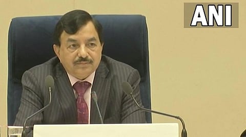 தலைமைத் தேர்தல் ஆணையர் சுஷில் சந்திரா தேர்தல் அறிவிப்பை வெளியிட்ட காட்சி | படம்: ஏஎன்ஐ.