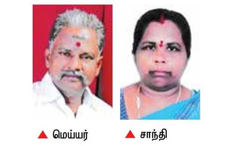 காரைக்குடியில் கணவரை எதிர்த்து 4-வது முறையாக மனைவி போட்டி