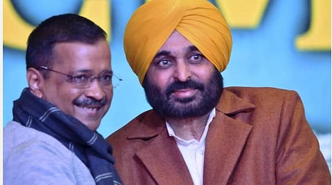 அரவிந்த் கேஜ்ரிவால் மற்றும் ஆத்மி முதல்வர் வேட்பாளர் பகவந்த் மான்: கோப்புப் படம்