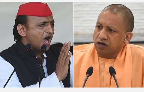 உத்தர பிரதேச முதல்வர் யோகி ஆதித்யநாத்தும், எதிர்க்கட்சித் தலைவர் அகிலேஷ் யாதவ்: கோப்புப் படம்