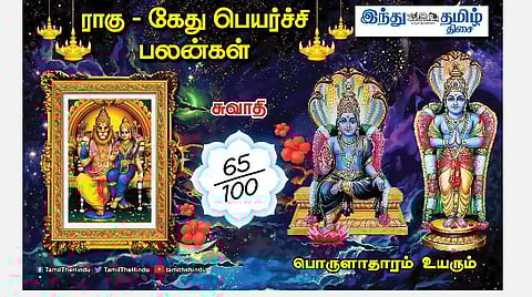 ராகு - கேது பெயர்ச்சி பலன்கள்;சுவாதி நட்சத்திர அன்பர்களே! தைரியம் கூடும்; போட்டிகள் நீங்கும்; குடும்பத்தில் மகிழ்ச்சி! 