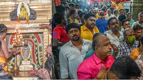 திட்டை வசிஷ்டேஸ்வர் கோயிலில் திரண்ட பக்தர்கள்.