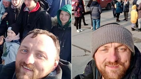 மைக்கைலோ பூரிஷேவ் தனது வேனுடன்..