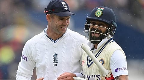 'நீரும் நெருப்பும்' | வெடிச்சிரிப்பு கோலியும் புன்னகை ஆண்டர்சனும்: வைரலான ஐசிசி பகிர்ந்த போட்டோ