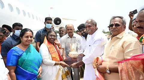 குடியரசுத் தலைவர் தேர்தல் | புதுச்சேரியில் ஆதரவு திரட்டிய பாஜக கூட்டணி வேட்பாளர் திரவுபதி முர்மு