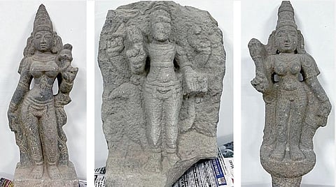 வெளிநாடுகளுக்கு கடத்துவதற்காக பதுக்கி வைத்திருந்த: பல கோடி மதிப்பிலான 9 சுவாமி சிலைகள் மீட்பு