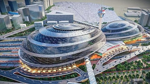 டெல்லி ரயில் நிலையத்தின் மறு வடிவமைப்பு குறித்து ட்விட்டரில் ரயில்வே அமைச்சகம் வெளியிட்ட படம்.