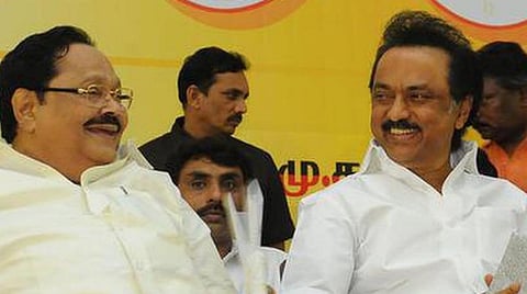 திமுக தலைவர் மு.க.ஸ்டாலின் மற்றும் பொதுச் செயலாளர் துரைமுருகன் | கோப்புப் படம்