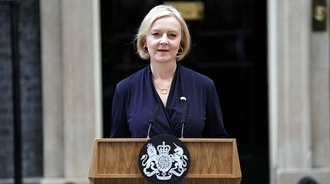 செய்தியாளர் சந்திப்பில் லிஸ் ட்ரஸ்