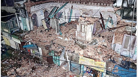 சென்னையில் பழமையான கட்டிடம் இடிந்து விழுந்ததில் பெண் உயிரிழப்பு