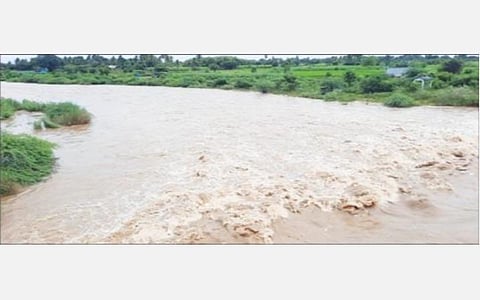 கலசப்பாக்கம் அருகே செய்யாற்றில் வெள்ளப்பெருக்கு ஏற்பட்டுள்ளது.