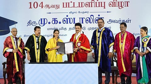 ராணி மேரி கல்லூரி 104-வது பட்டமளிப்பு விழாவில் முதல்வர் ஸ்டாலின்