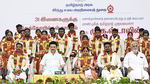 சென்னையில் முதல்வர் தலைமையில் 31 இணையர்களுக்கு திருமணம் நடந்தது