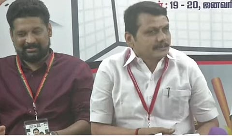 செய்தியாளர்களை சந்தித்த அமைச்சர் செந்தில் பாலாஜி