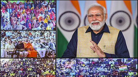 ராஜஸ்தான் மாநிலம் ஜெய்ப்பூரில் மெகா விளையாட்டு போட்டி நடைபெற்று வருகிறது. இதில் பங்கேற்றுள்ள வீரர்களிடம் காணொலி வாயிலாக பிரதமர் நரேந்திர மோடி நேற்று பேசினார்.