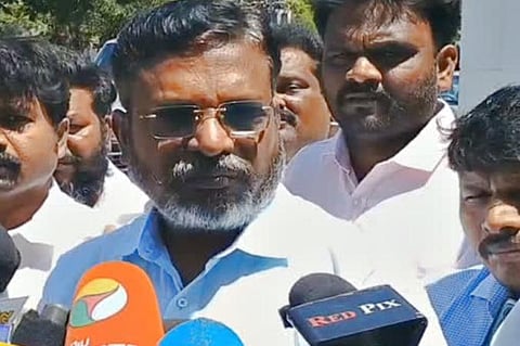 சமூக பதற்றத்தை உருவாக்கி அரசியல் ஆதாயம் தேட பாஜக முயற்சி: தமிழக டிஜிபியிடம் திருமாவளவன் புகார் மனு