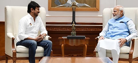 டெல்லியில் பிரதமர் நரேந்திர மோடியைச் சந்தித்த அமைச்சர் உதயநிதி
