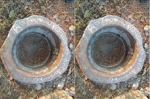 பேரையூர் அருகே பெரியகட்டளை கிராமத்தில் கண்டறியப்பட்ட 9-ம்நூற்றாண்டு வட்டெழுத்துடைய கற்செக்கு