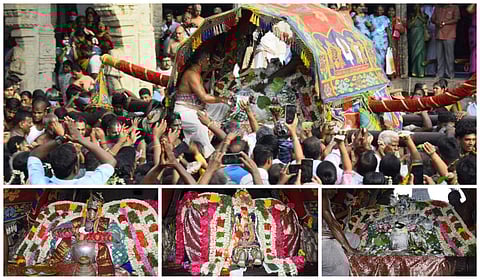 மன்னார்குடி ராஜகோபால சுவாமி கோயில் வெண்ணைத்தாழி திருவிழா - வெண்ணை வீசி வழிபட்ட பக்தர்கள்