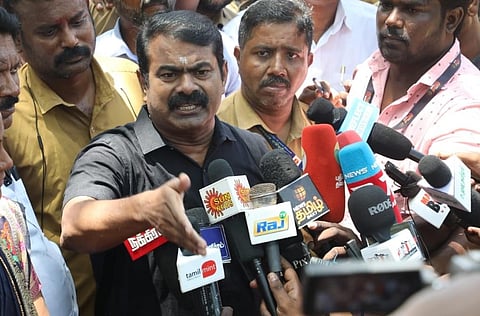 சென்னையில் செய்தியாளர்களைச் சந்தித்த சீமான்