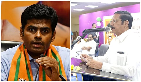 அண்ணாமலை மற்றும் ஆர்.எஸ்.பாரதி | கோப்புப்படம்