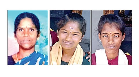 உயிரிழந்த மல்லிகா, கோமதி, ஹேமலதா.