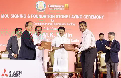 கும்மிடிப்பூண்டியில் மிட்சுபிஷி நிறுவனத்தின் ரூ.1,891 கோடி தொழிற்சாலைக்கு முதல்வர் ஸ்டாலின் அடிக்கல்