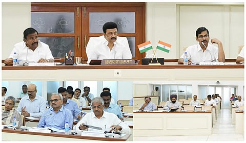 முதல்வர் மு.க.ஸ்டாலின் தலைமையில் சாலை மற்றும் பாலப் பணிகள் குறித்த ஆய்வுக்கூட்டம் நடந்தது