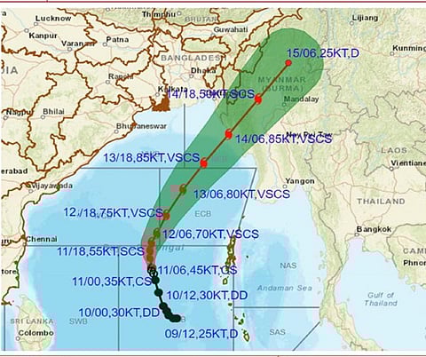 புயல் செல்லும் பாதை
