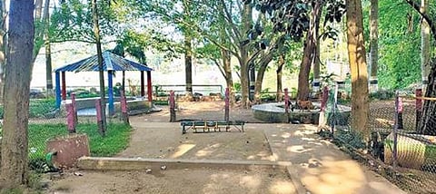 ஏலகிரி மலையில் உள்ள குழந்தைகள் பூங்காவில் சேதமடைந்துள்ள விளையாட்டு உபகரணங்கள்.