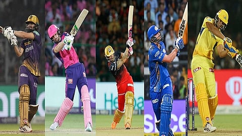 பந்தை சிக்சருக்கு விரட்டும் வீரர்கள்