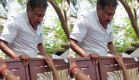 பூட்டிய கதவை ஏறி குதித்த புதுச்சேரி சுயேட்சை எம்.எல்.ஏ நேரு