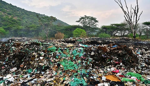 ராயக்கோட்டை வஜ்ஜிர நாதேஸ்வரர் கோயில் எதிரே மலைபோல குவிந்துள்ள குப்பை கழிவு